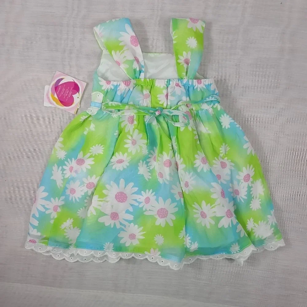 Youngland Floral Print Eyelet Dress 24 Months